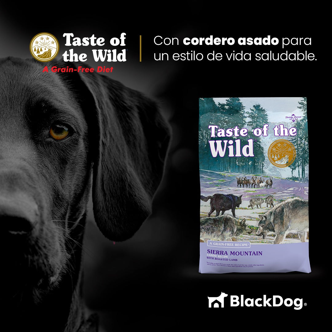 Taste of the Wild Sierra Mountain Canine, Cordero. Comida para perros al  mejor precio