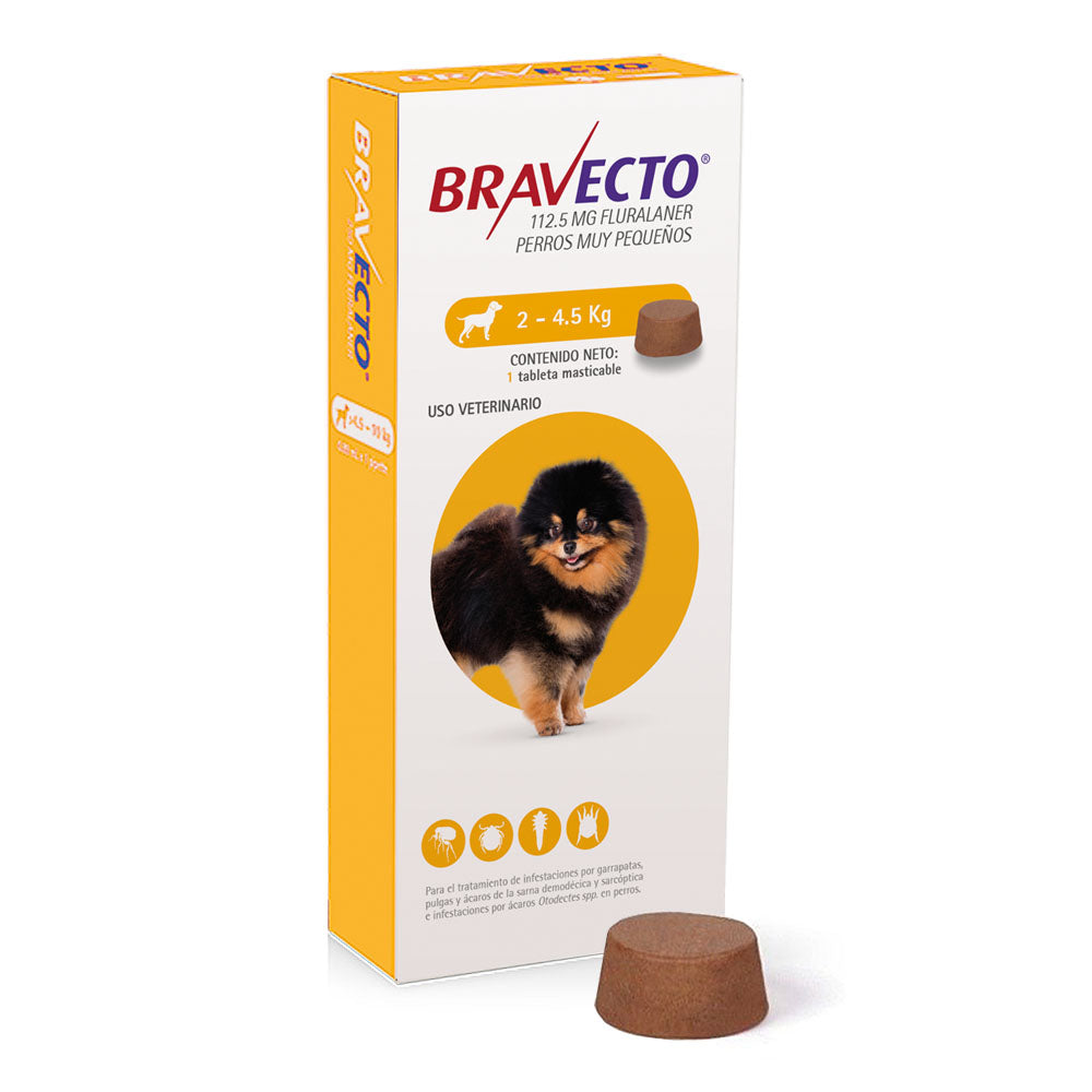 Bravecto para perro de 2 a 4.5 kg - 112.5 mg
